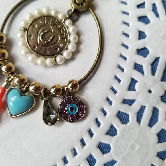 Betsey Johnson Vintage Hoop Charm Earrings - EPC - Picture 8 of 14